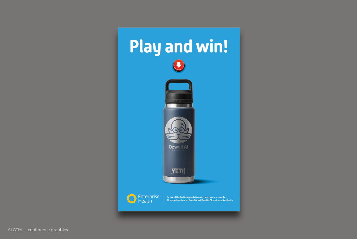 Ozwell AI branded giveaway water bottle