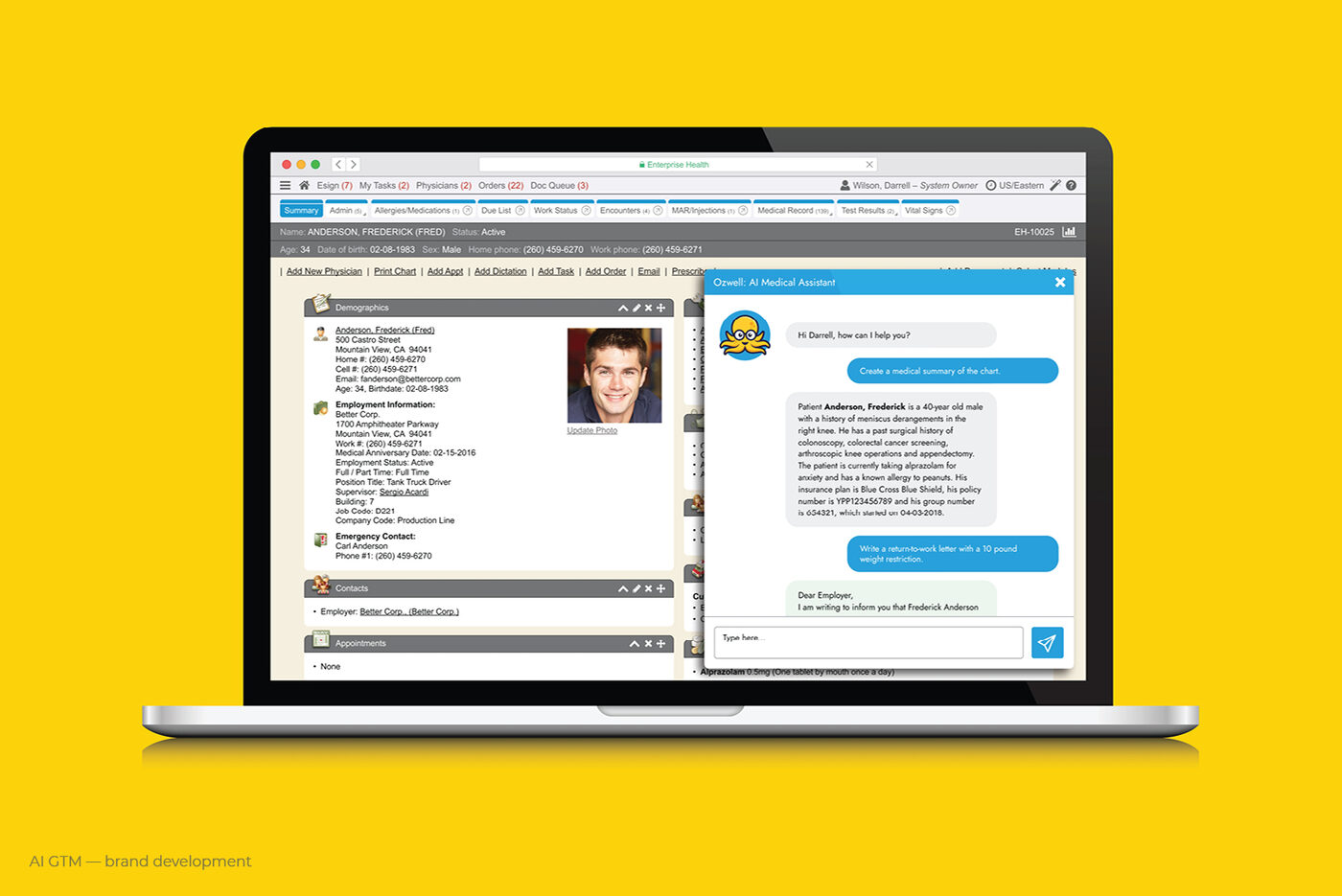 Ozwell AI chat interface screens