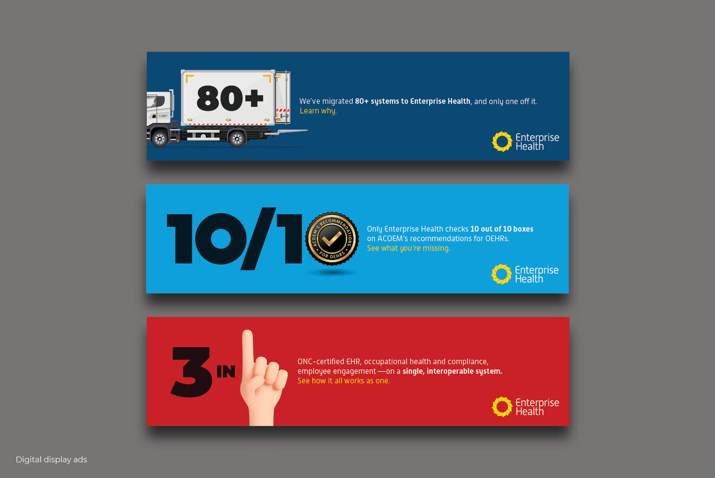 Enterprise Health digital display ads, set two