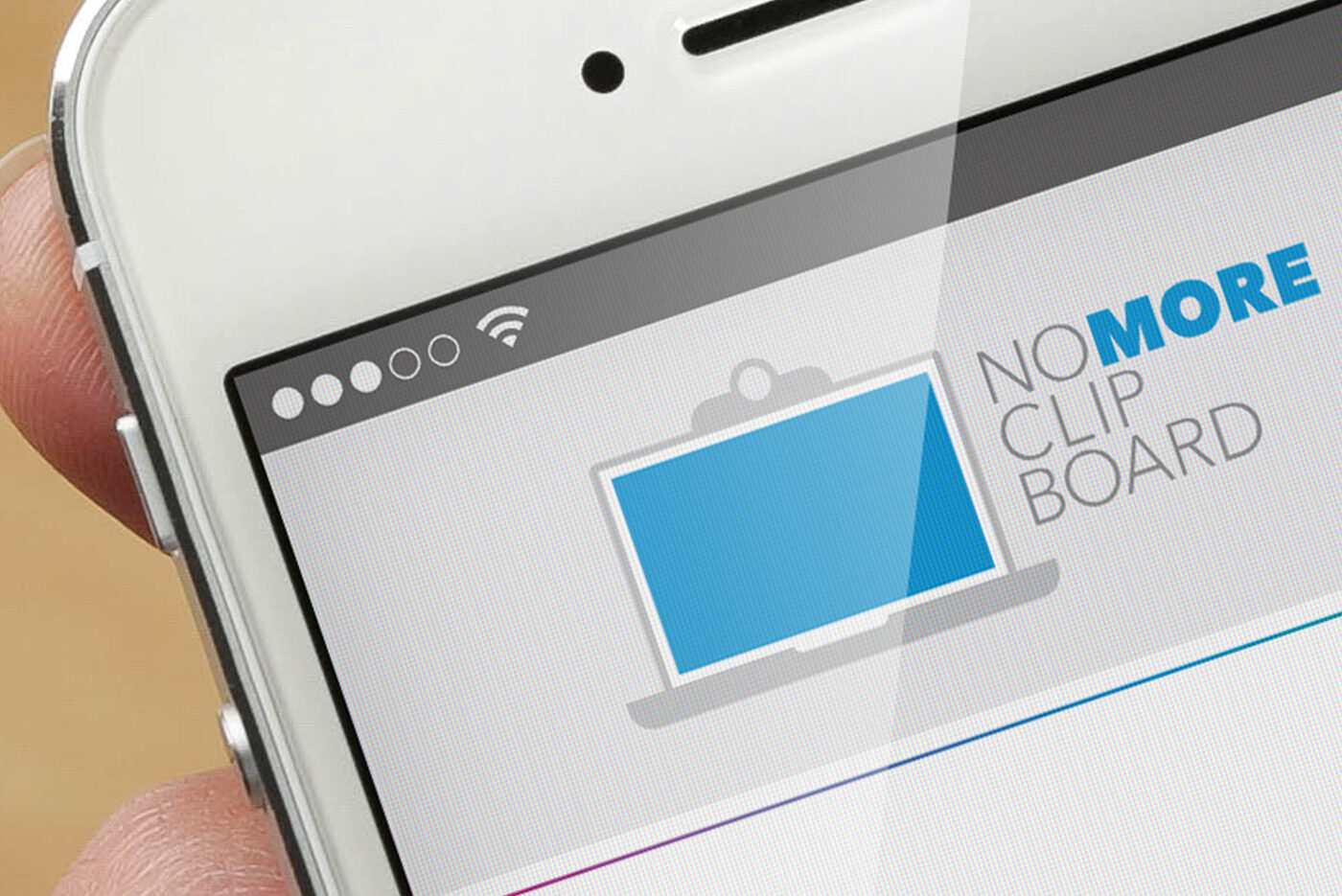 NoMoreClipboard mark shown on a phone screen