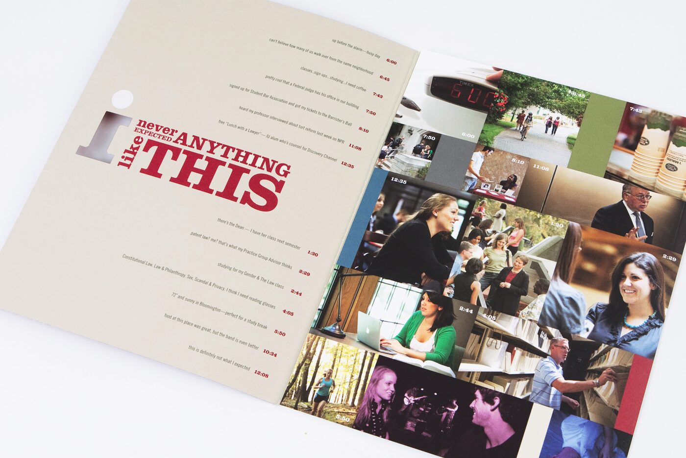 I never expected anything like this admissions brochure for IU Maurer School of Law