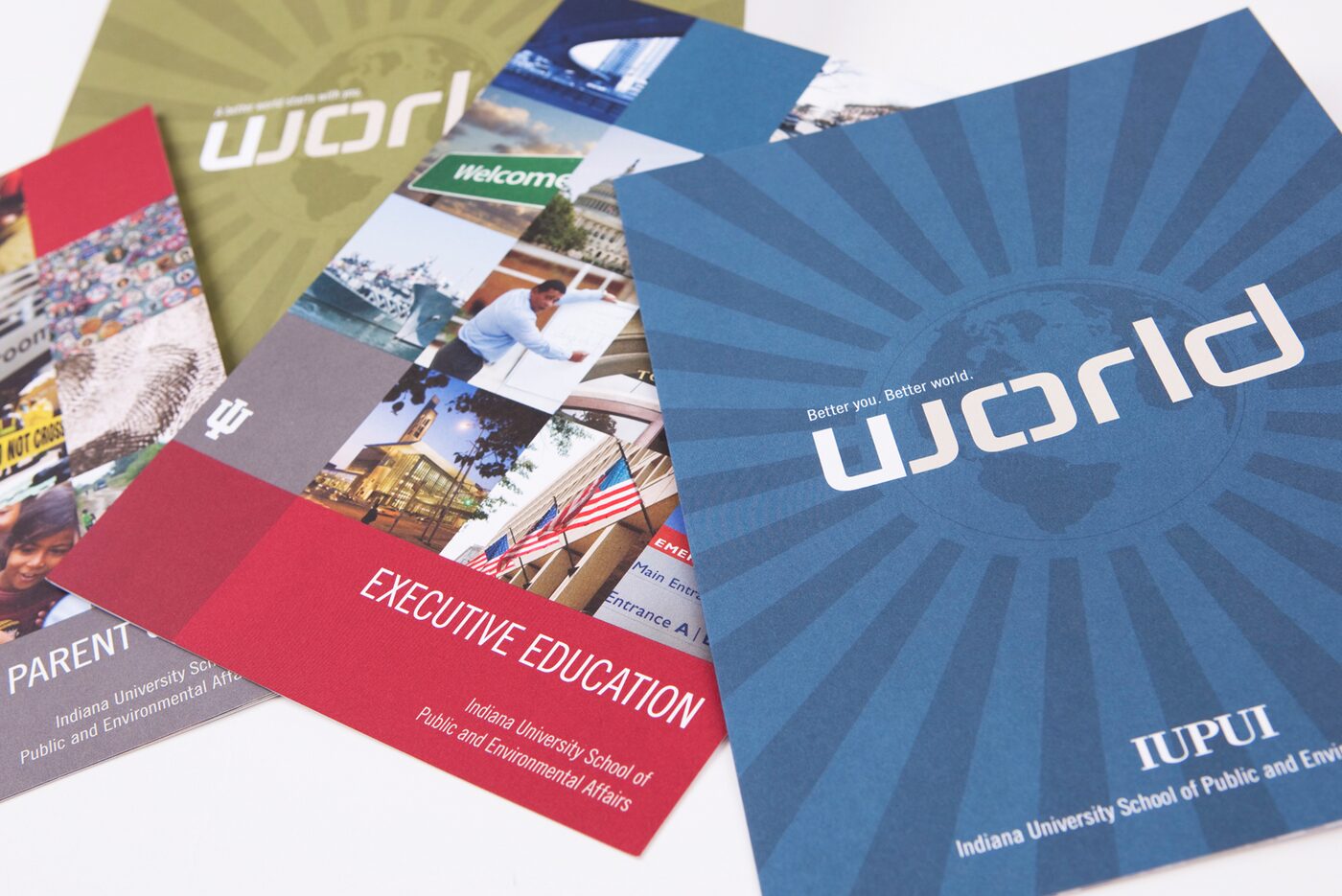 World recruitment brochures for IUPUI School of Public and Environmental Affairs