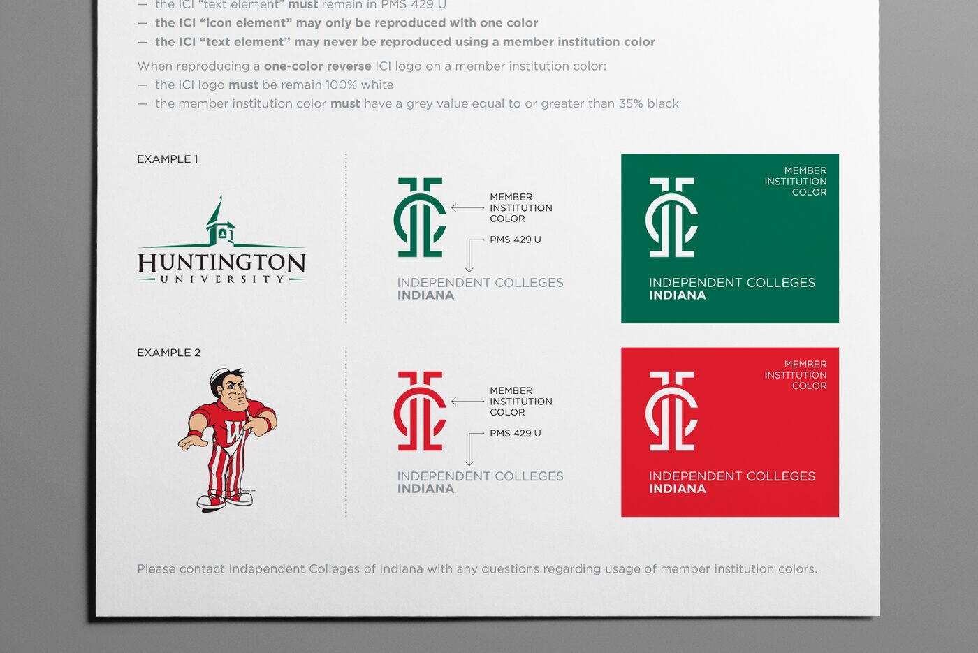 Independent Colleges of Indiana identity system
