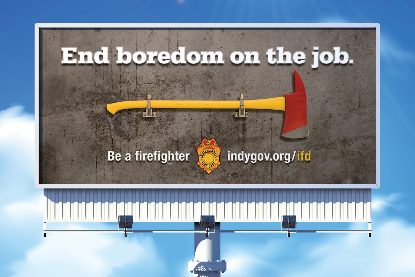 Indianapolis Fire Department recruitment billboard