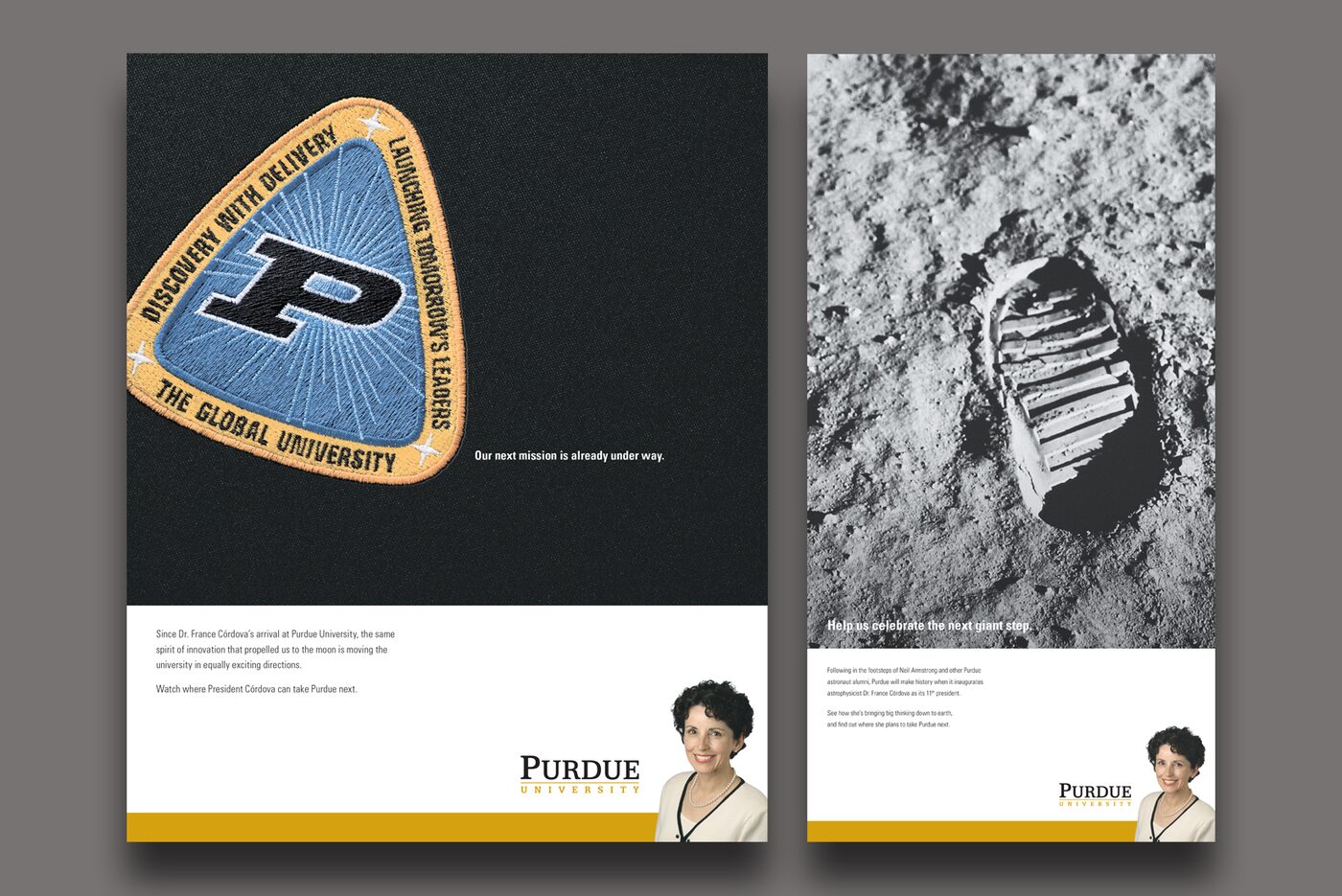 Purdue University presidential campaign ads referencing the moon landing